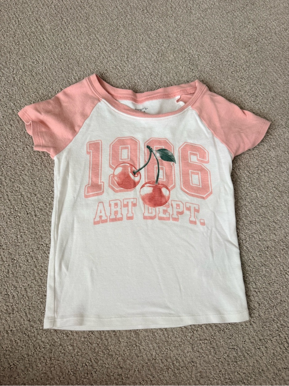 Carter's Pink & White Cherry Raglan Tee